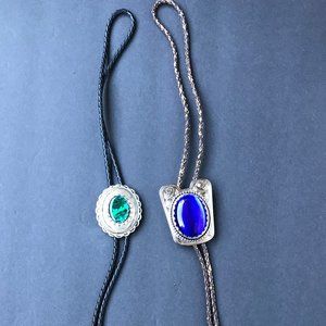 Fashion Bolo Necklaces Faux Stone & Silver Tone